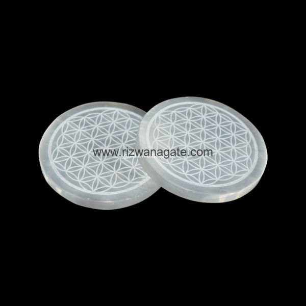 Selenite Flower Of Life Craving Round Coaster - Image 3