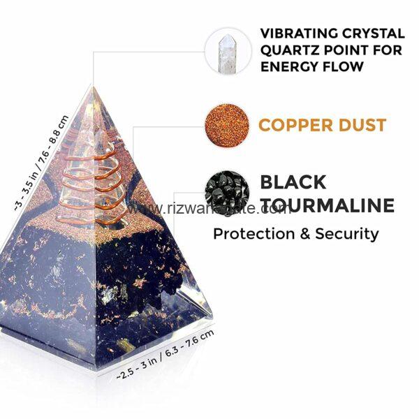 Black Tourmaline Orgone Pyramid - Image 2