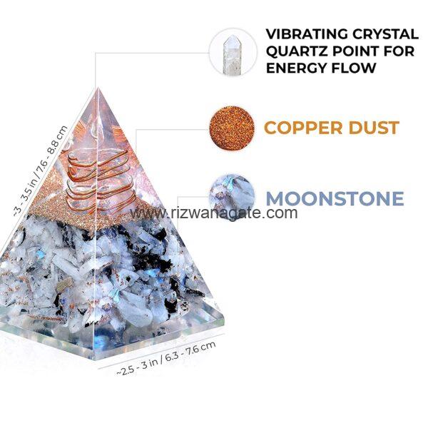 Rainbow Moonstone Orgone Pyramid - Image 2