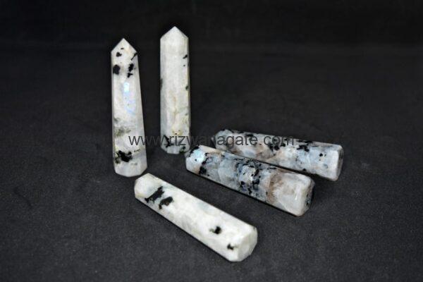 White Rainbow Moonstone Pencil Tower - Image 3