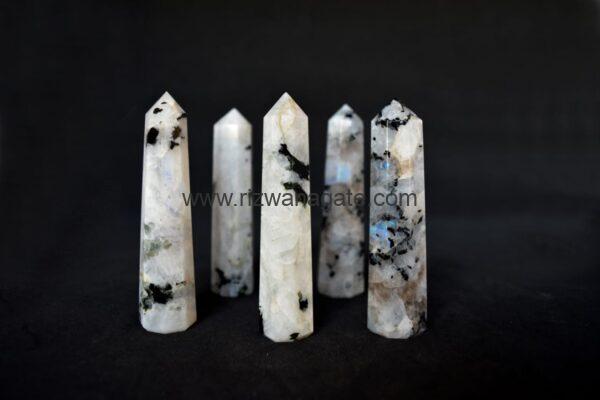 White Rainbow Moonstone Pencil Tower - Image 4