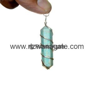 Amazonite Wire Wrapped Pendant