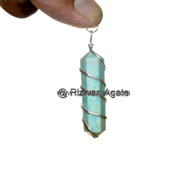 Amazonite Wire Wrapped Pendant