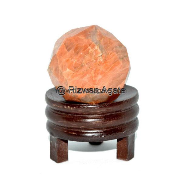Peach Moonstone Faceted Sphere