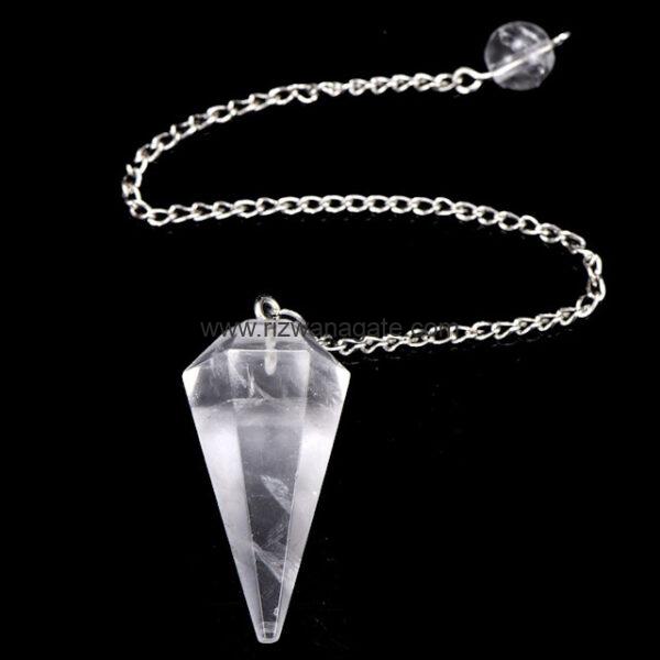 Clear Crystal Quartz Pendulum
