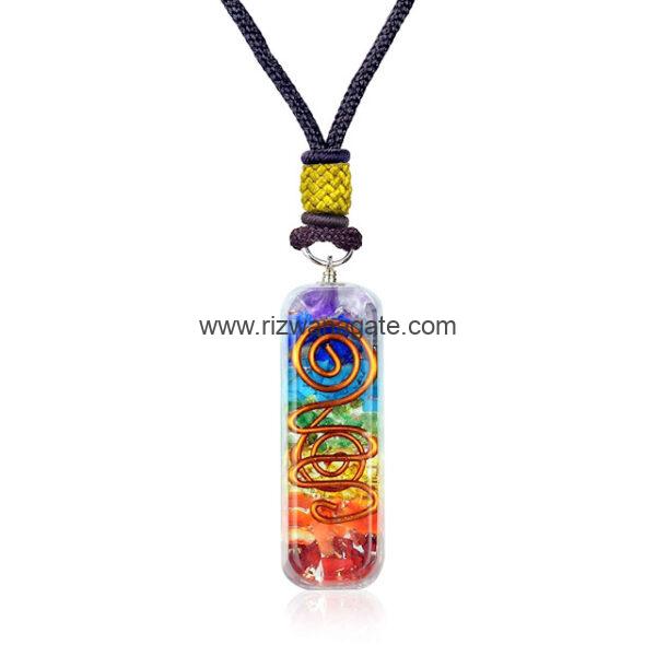 Seven Chakra Orgone Pendant