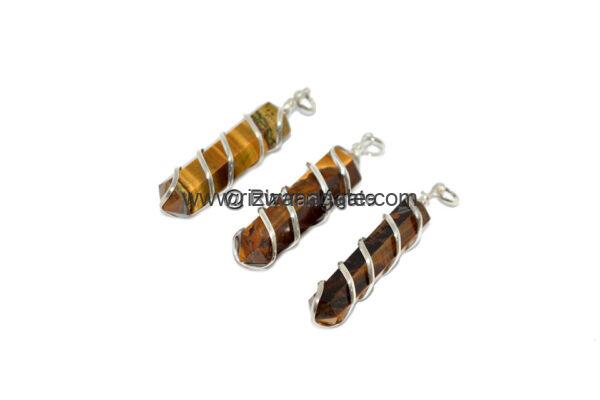 Tiger Eye Wire Wrapped Pendant - Image 2