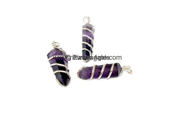 Amethyst Wire Wrapped Pendant - Image 2