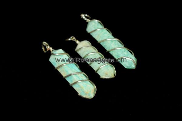 Amazonite Wire Wrapped Pendant - Image 2