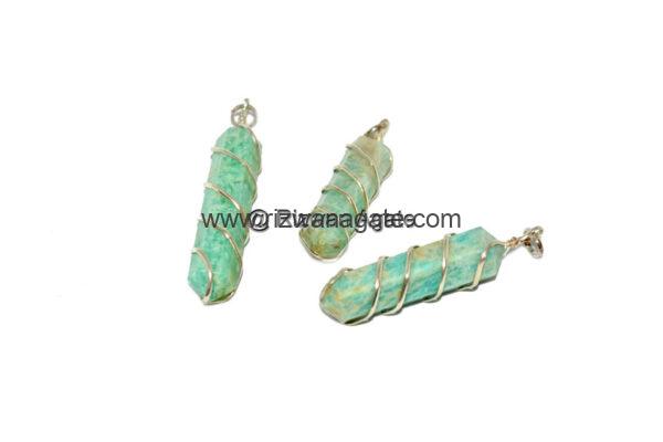 Amazonite Wire Wrapped Pendant - Image 3