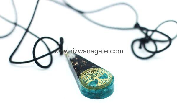 Black Tourmaline Aquamarine Orgone Pendant With Life Of Tree - Image 2