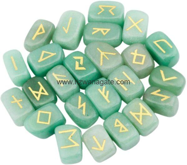 Green Aventurine Rune Set