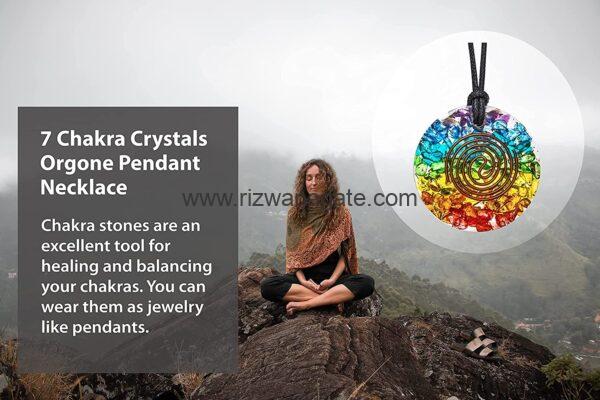 Seven Chakra Round Orgone Pendant - Image 5