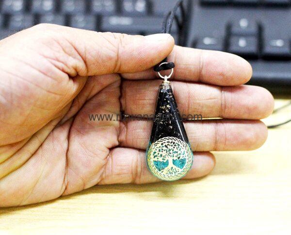 Black Tourmaline Aquamarine Orgone Pendant With Life Of Tree - Image 5