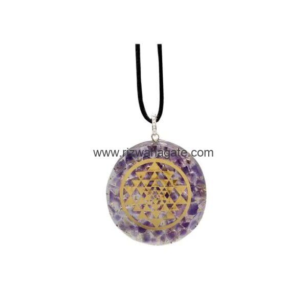 Amethyst Orgone Pendant With Flower Of Life
