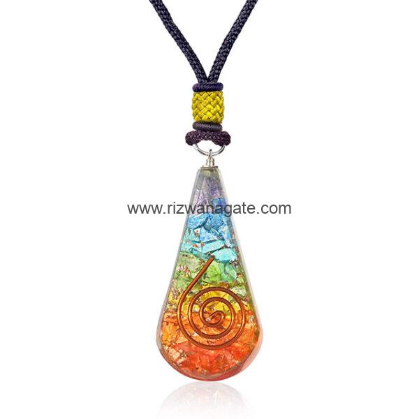 7 Chakra Orgone Pendant