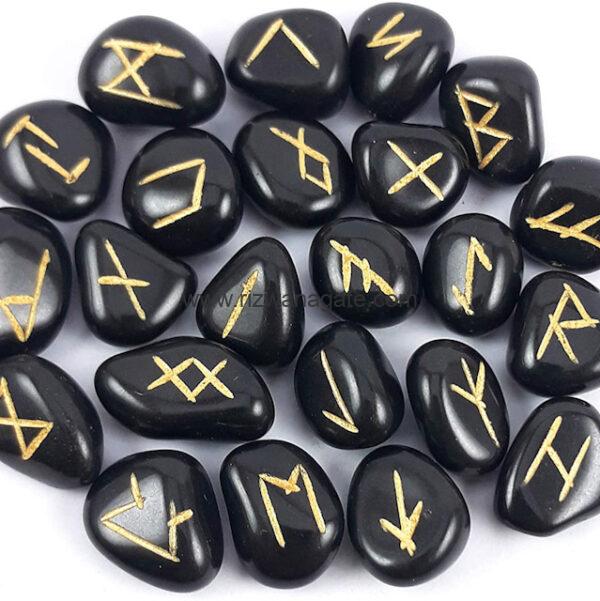 Black Tourmaline Rune Set