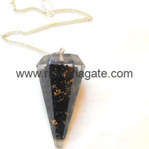 Black Tourmaline Orgone Pendulum