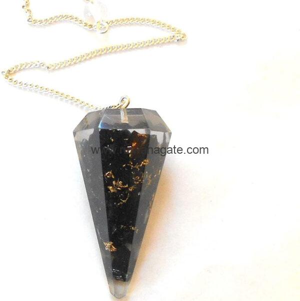 Black Tourmaline Orgone Pendulum