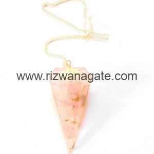 Rose Quartz Orgone Pendulum