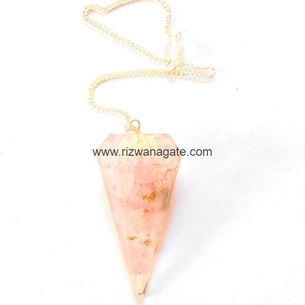 Rose Quartz Orgone Pendulum