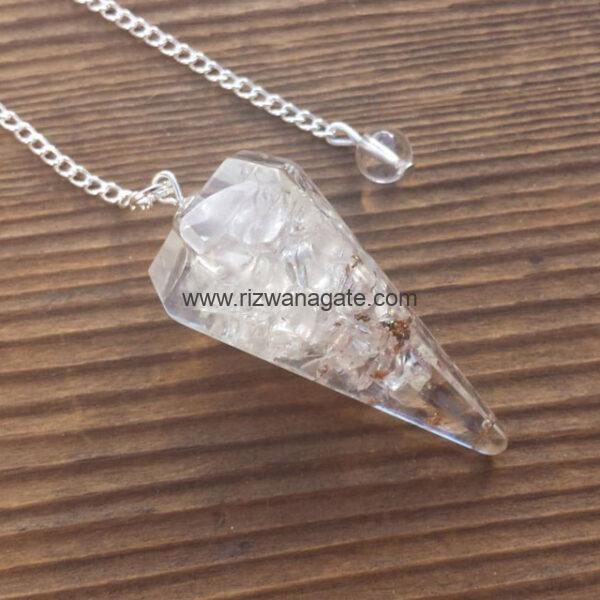 Crystal Clear Quartz Orgone Pendulum - Image 2