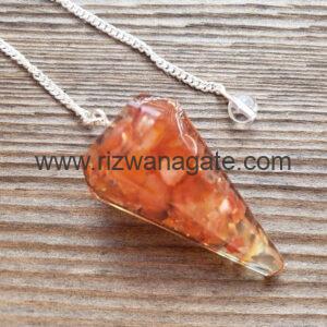 Red Carnelian Orgone Pendulum