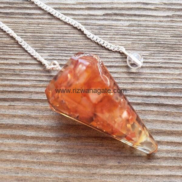 Red Carnelian Orgone Pendulum